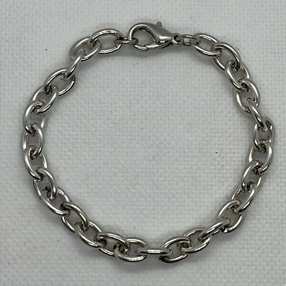 Womens Bracelet Chunky Chain Link Silver Tone Unisex Mens - Picture 1 of 4